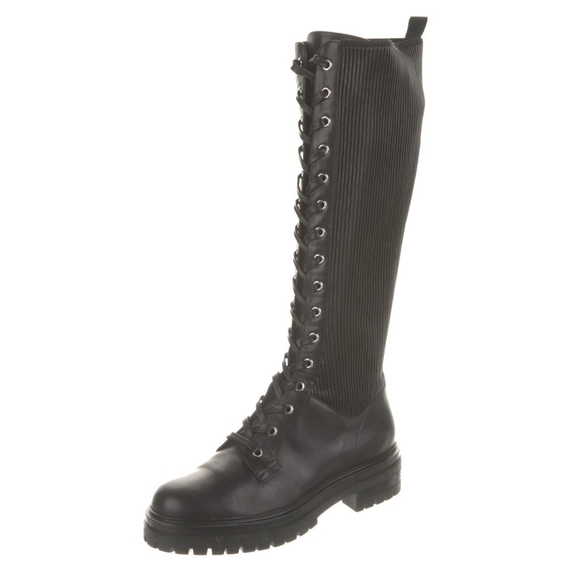 Gianvito Rossi Tall Martis Biker Boots in Black - Picture 5 of 9